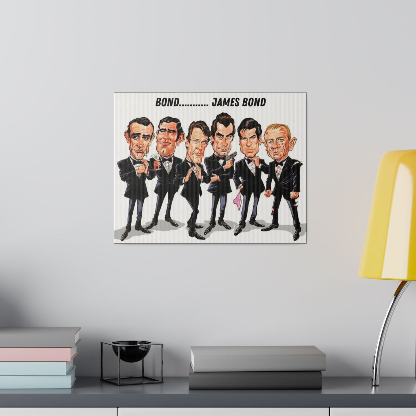 007 Caricature Collage: James Bond Canvas