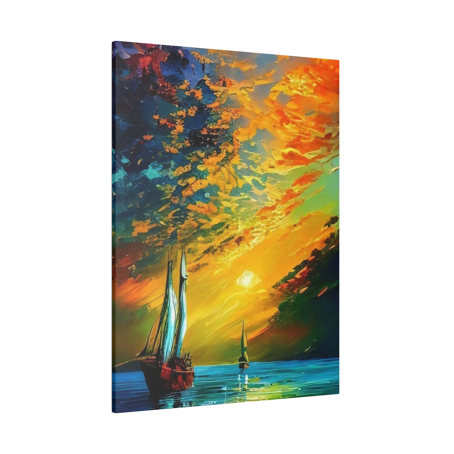 Sailing from the Sunset: Nautical Wall Art - Canvas