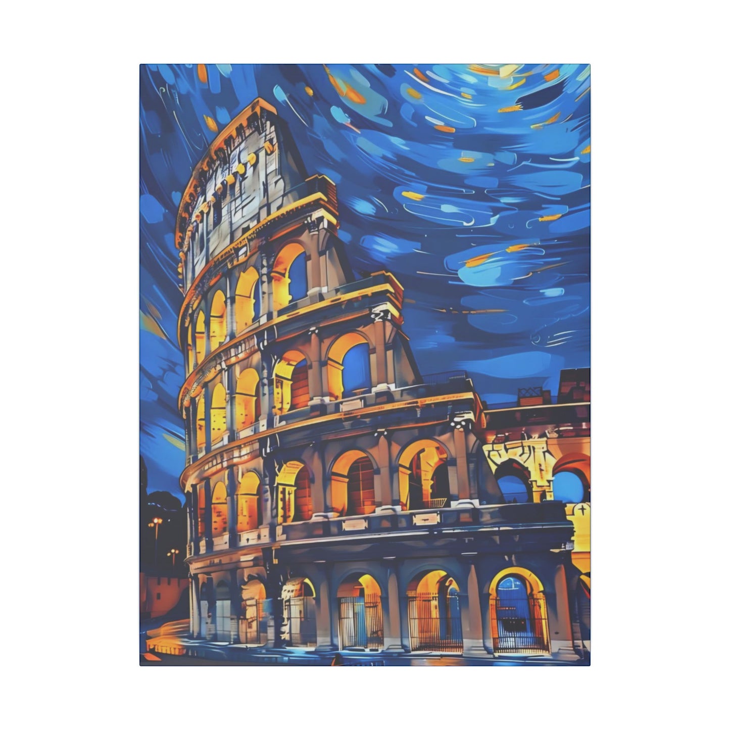 Canvas Colosseum Meets Van Gogh Style