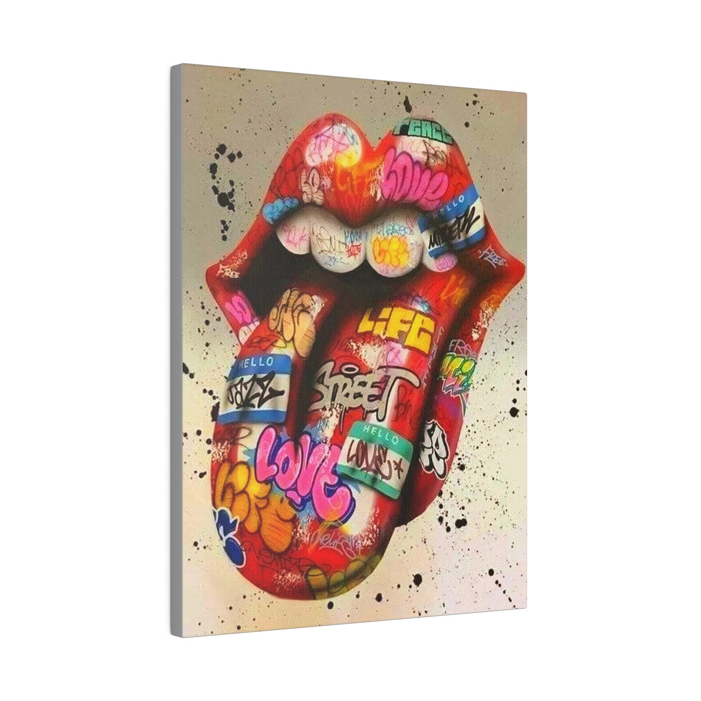 Rolling Stones Tongue Logo - Canvas