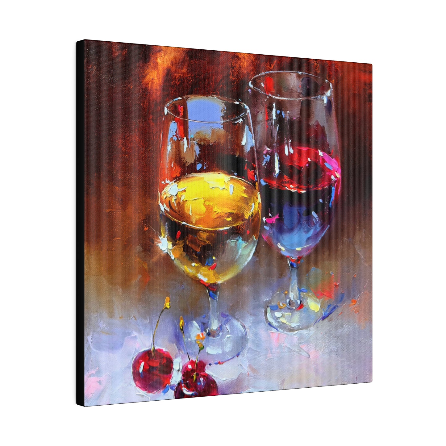 Cheers to Cherished Moments: White and Red Wine - Canvas