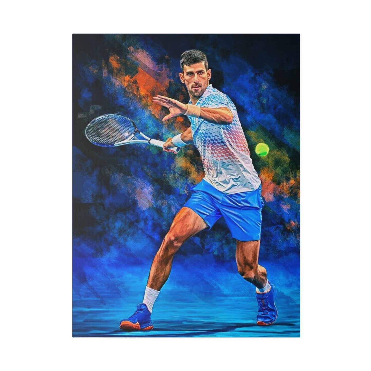 Tennis Legend Djokovic: Mastery on Canvas