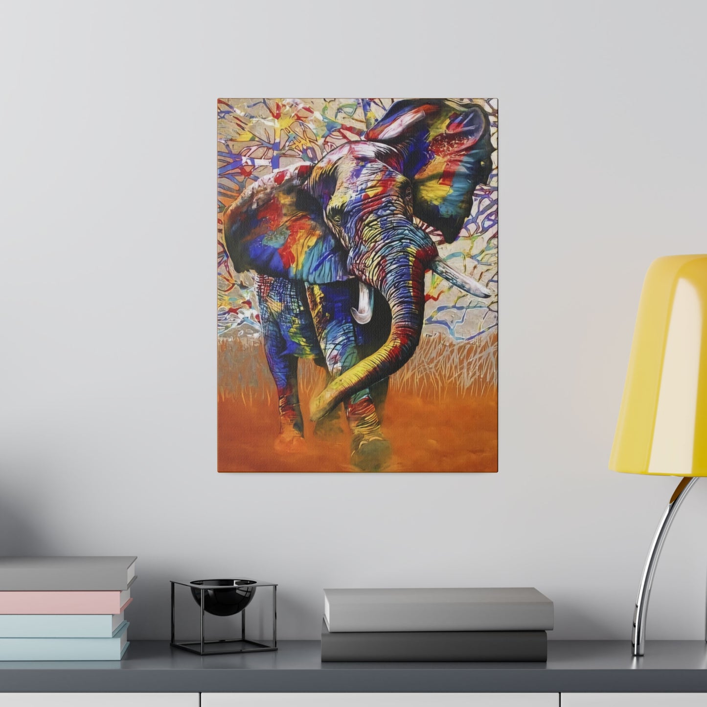 Colorful Elephant Majesty Art - Canvas