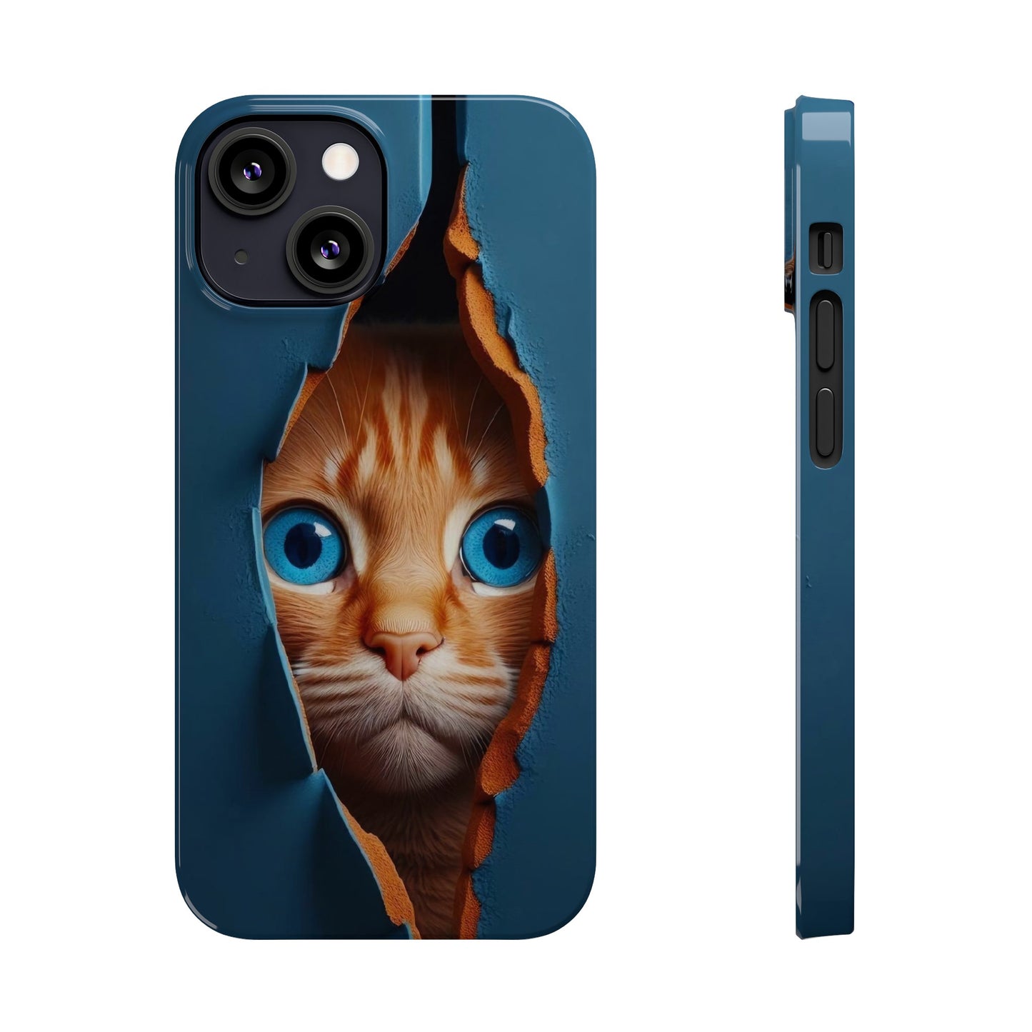 Curious Cat iPhone Cases: Peek-a-Boo Edition - Iphone 15, 14, 13, 12.