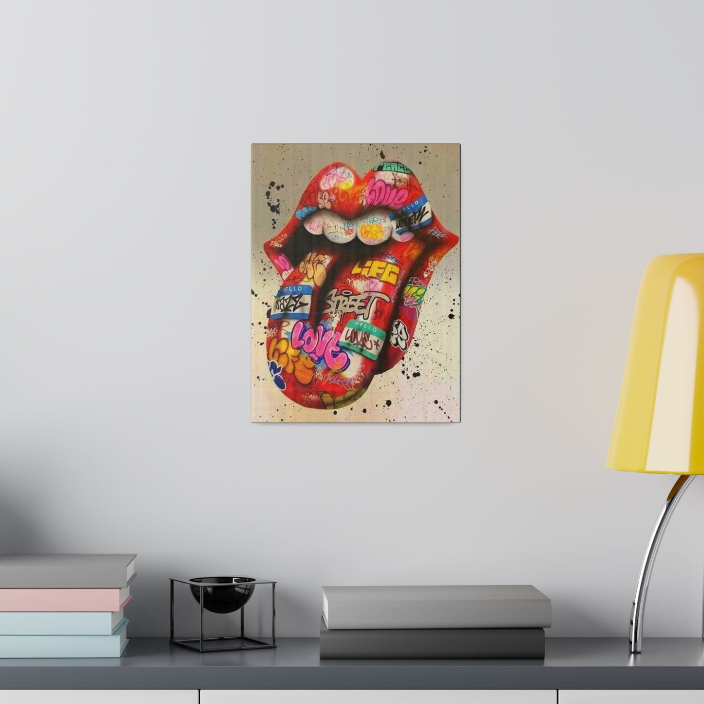 Rolling Stones Tongue Logo - Canvas
