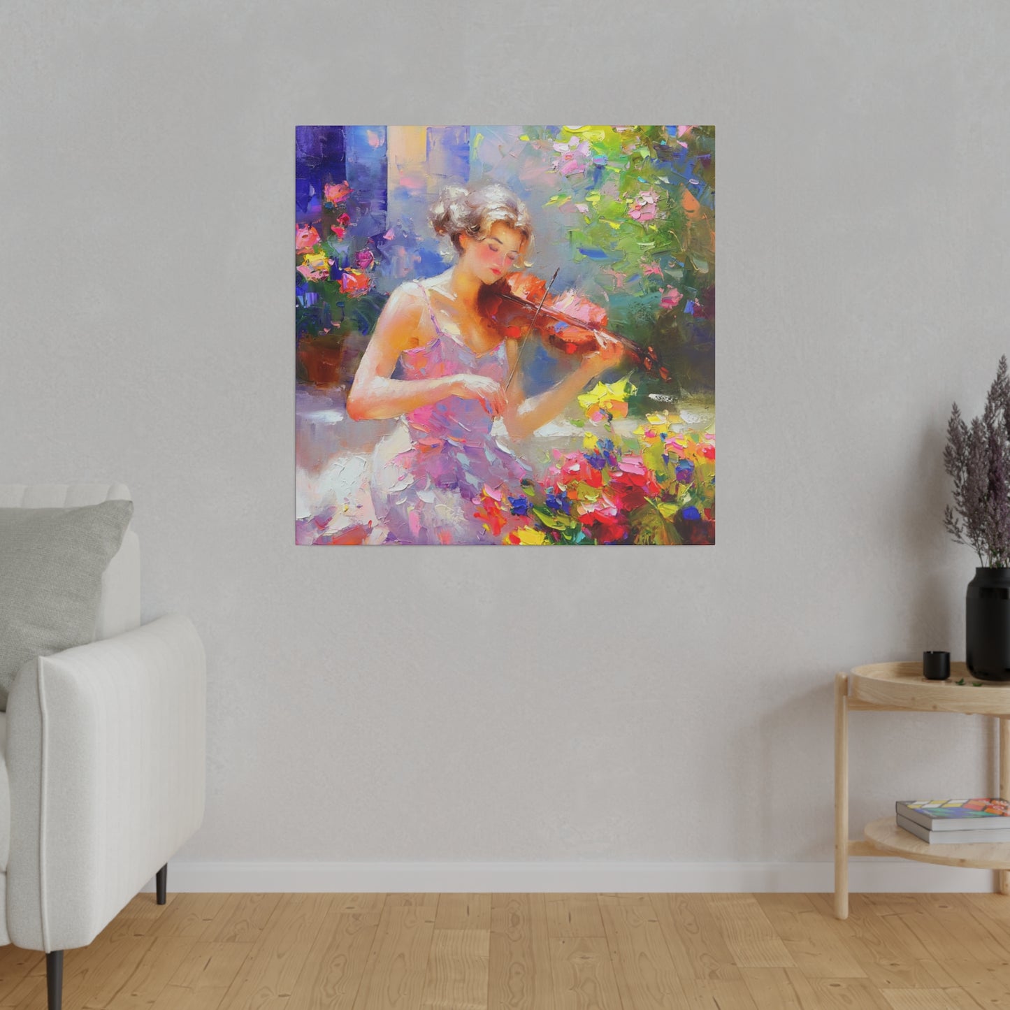 Melodies for Blooms: A Serenade of Nature - Canvas