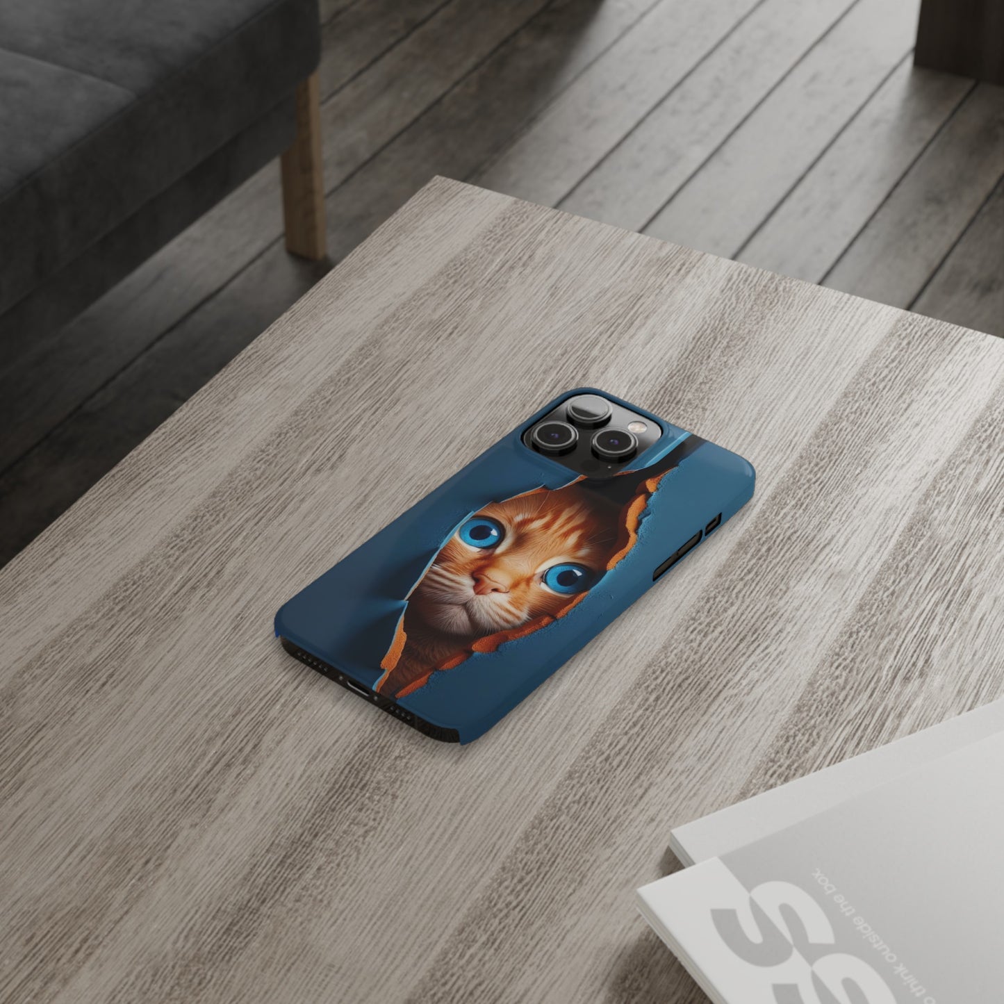Curious Cat iPhone Cases: Peek-a-Boo Edition - Iphone 15, 14, 13, 12.