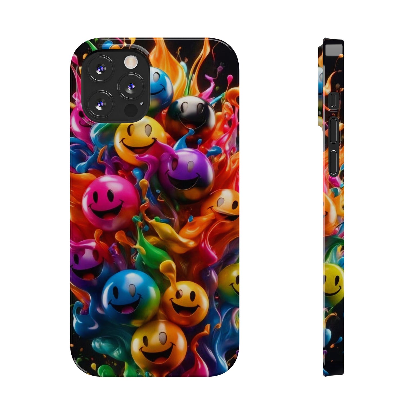 Colorful Emoji" iPhone Cases for iPhone Models 15, 14, 13, 12