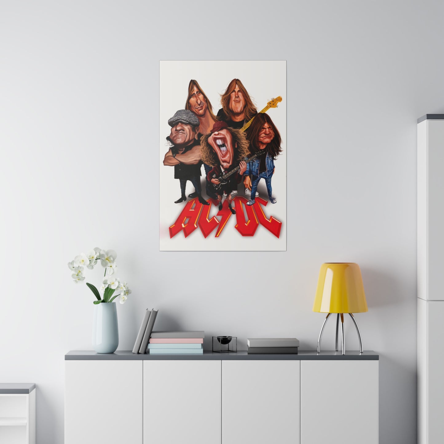 ACDC and Angus Young Rockin' Caricatures - Canvas