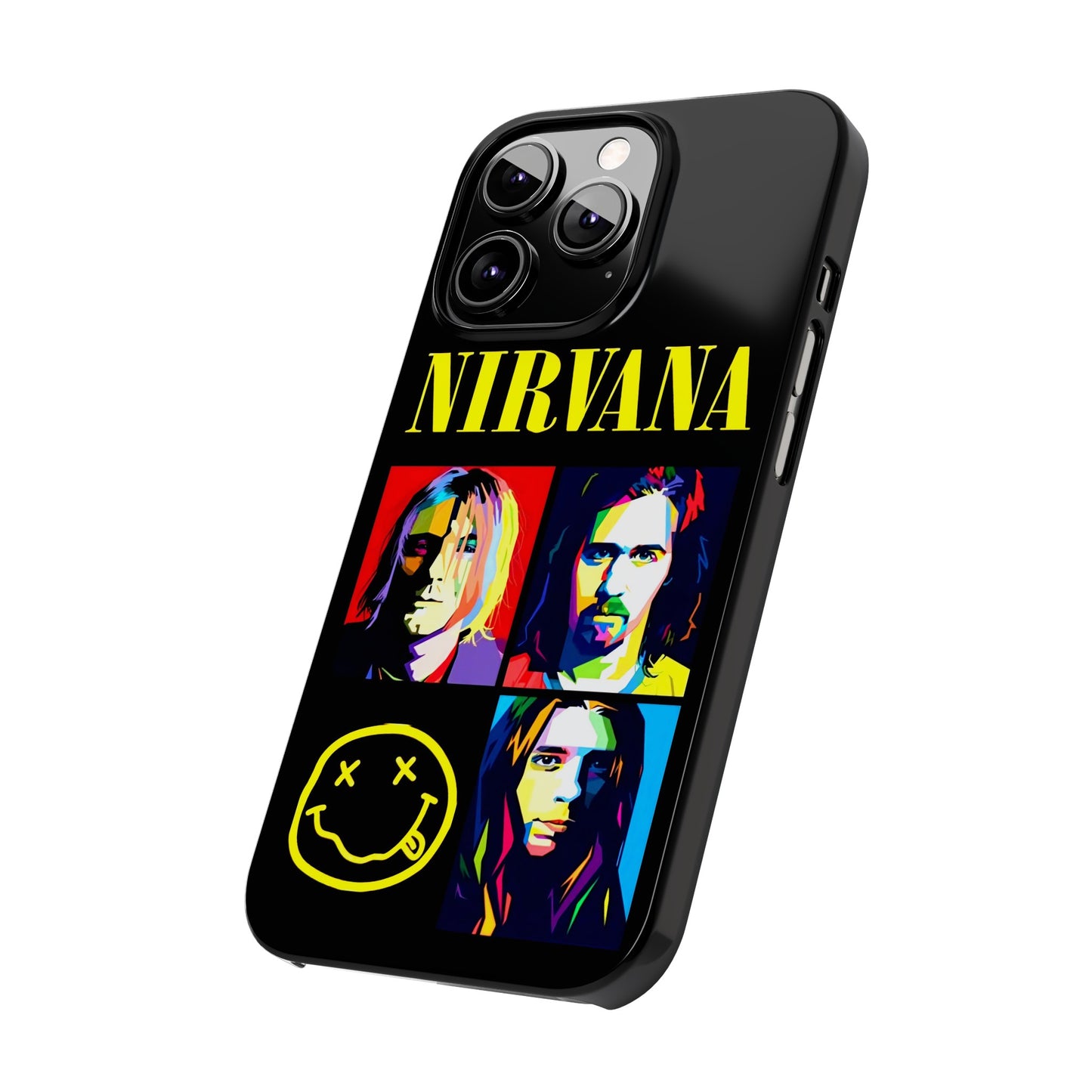 Nirvana Tribute: Kurt Cobain iPhone 15, 14, 13, 12, 11 Art in Black