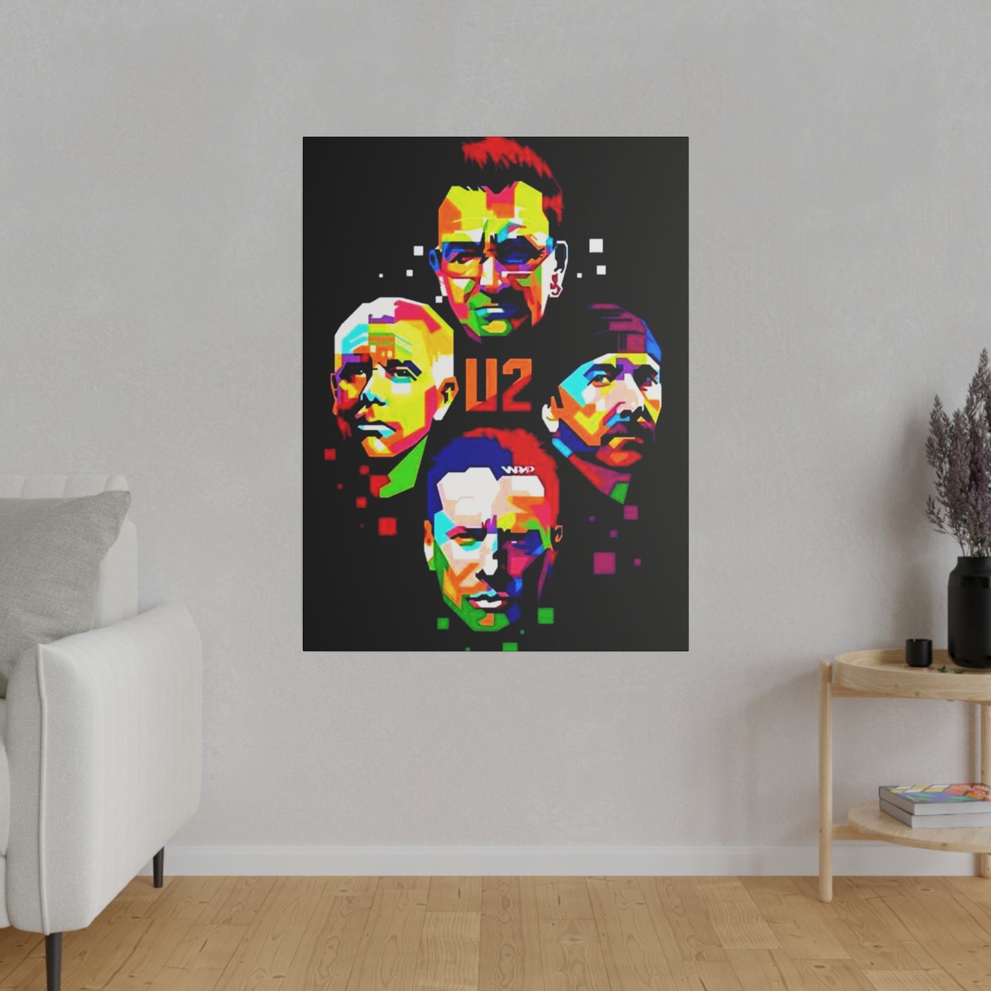 U2: Colorful Silhouettes on a Noir Canvas