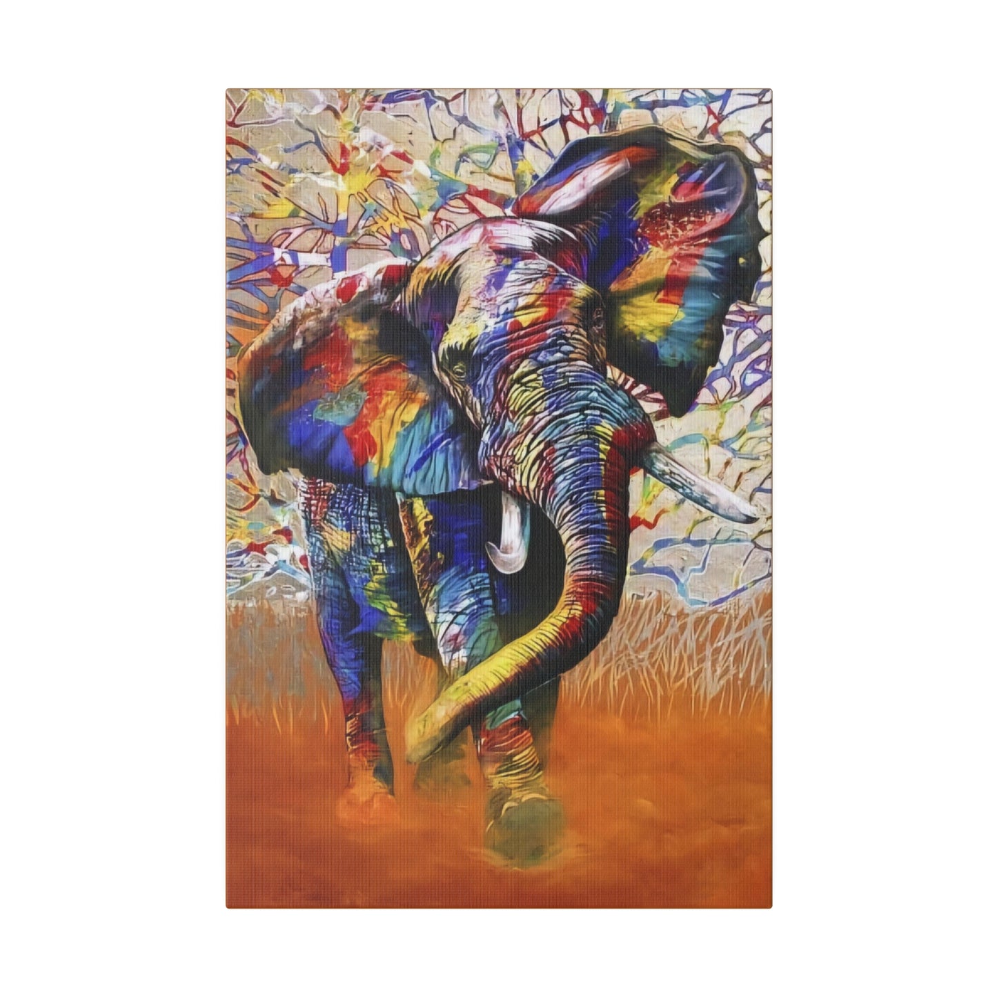 Colorful Elephant Majesty Art - Canvas