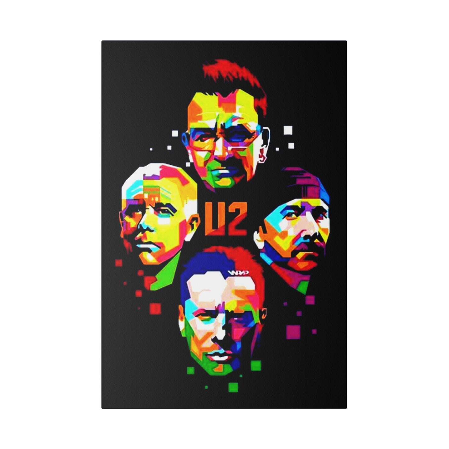 U2: Colorful Silhouettes on a Noir Canvas