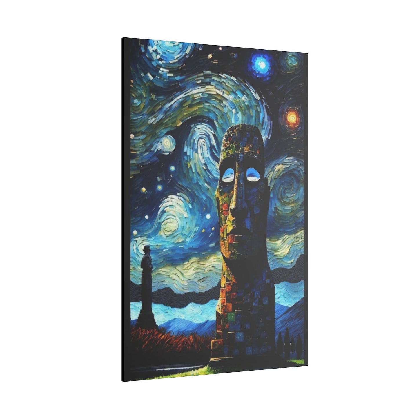 Canvas Easter Island meets Van Gogh Style