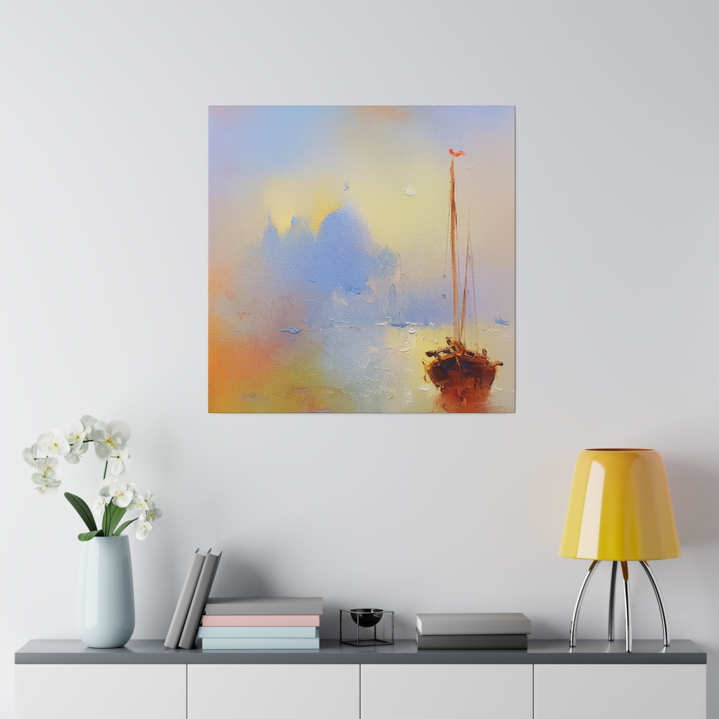 Peaceful Journey: Boating in Italy - Canvas