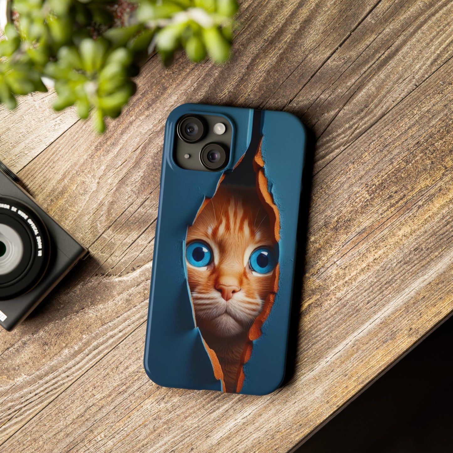 Curious Cat iPhone Cases: Peek-a-Boo Edition - Iphone 15, 14, 13, 12.