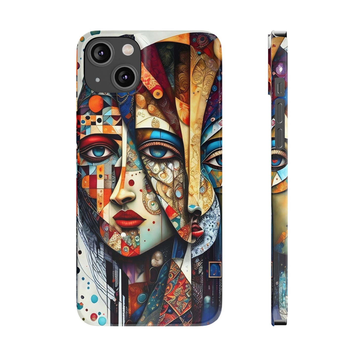 Two Faces Art Design Iphone 15, 14, 13, 12 cases