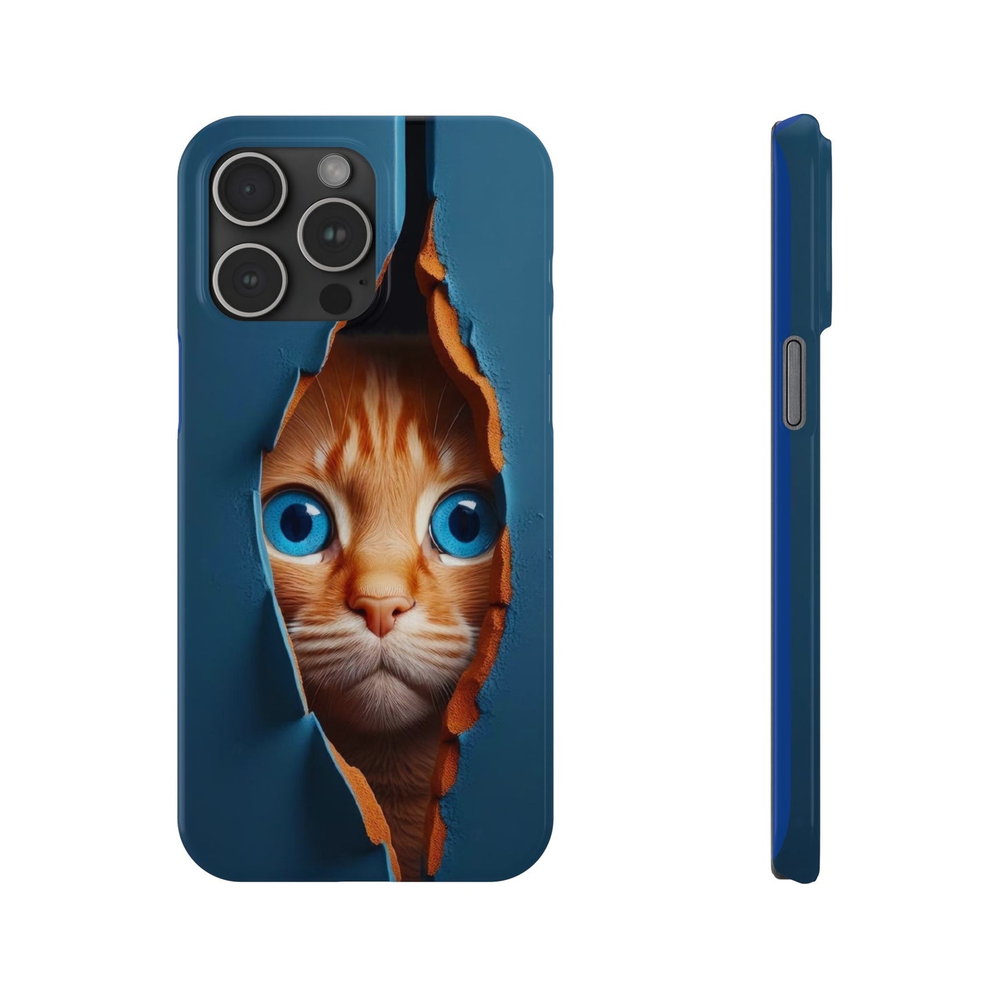 Curious Cat iPhone Cases: Peek-a-Boo Edition - Iphone 15, 14, 13, 12.