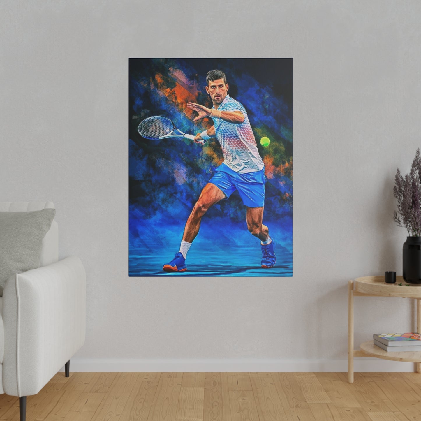 Tennis Legend Djokovic: Mastery on Canvas