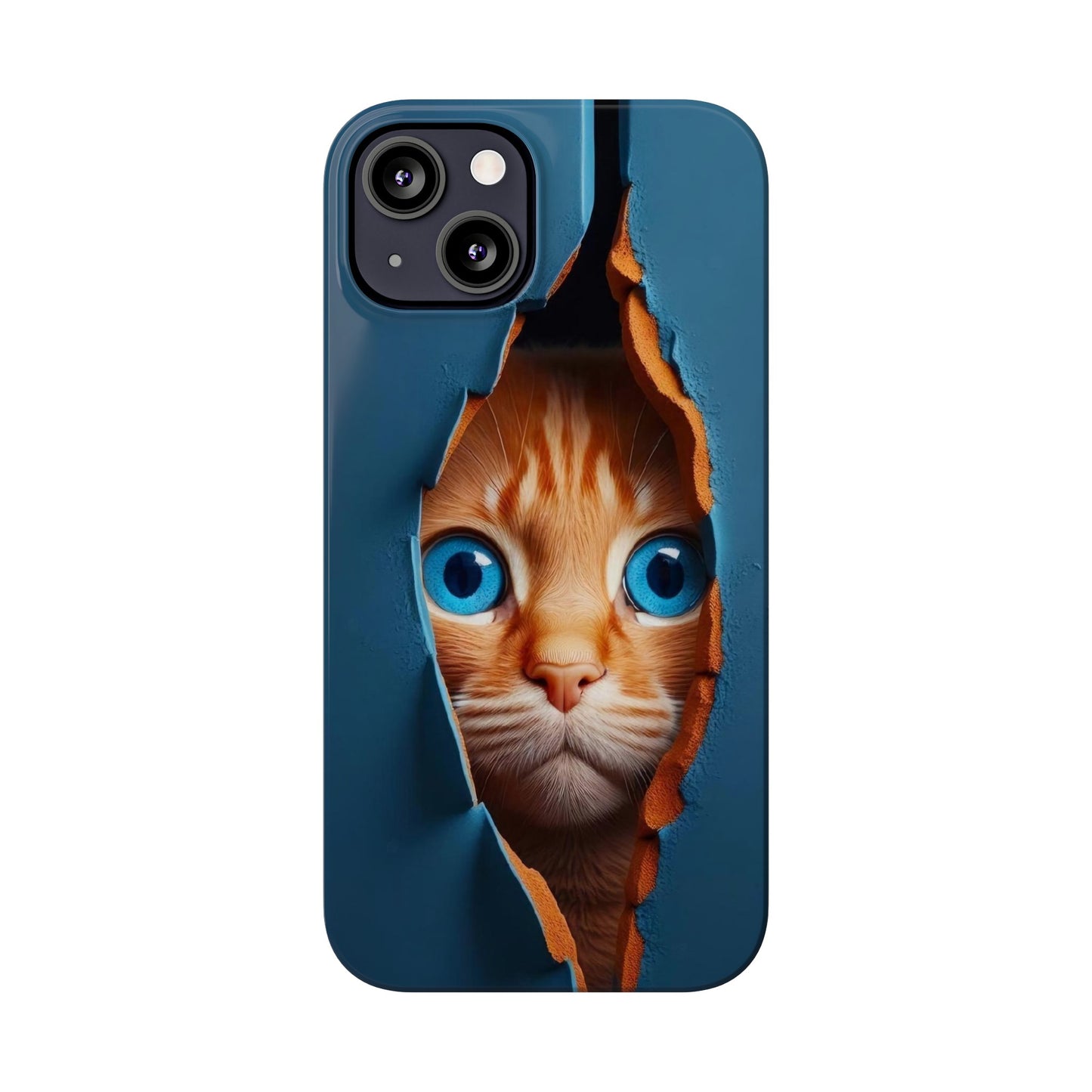 Curious Cat iPhone Cases: Peek-a-Boo Edition - Iphone 15, 14, 13, 12.