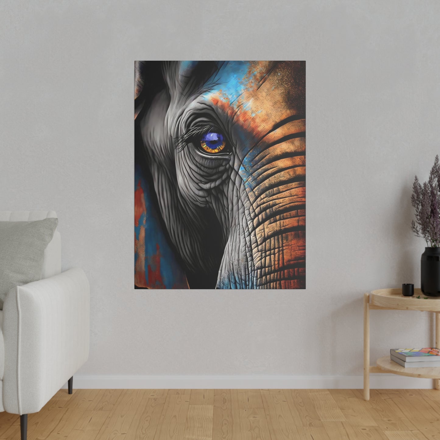 Half Elephant Head: Nature-Inspired Wall Art Canvas