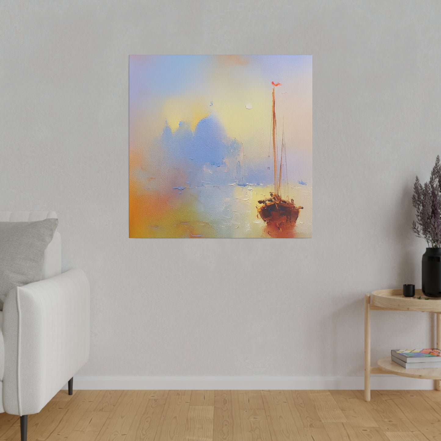 Peaceful Journey: Boating in Italy - Canvas