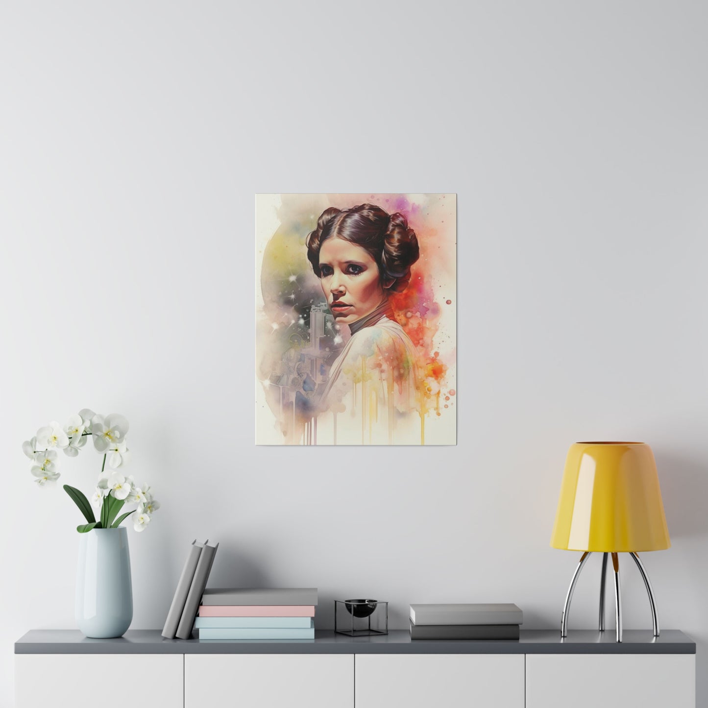 Star Wars Princess Leia Watercolor Canvas: Rebel Spirit