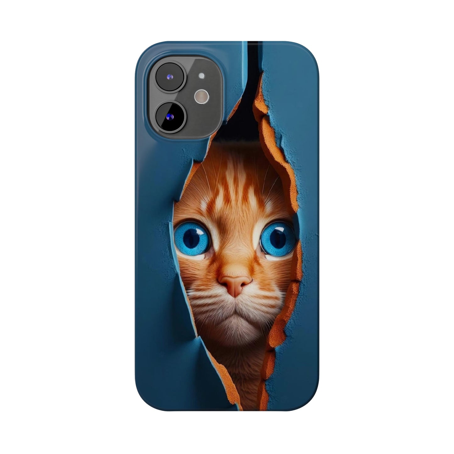 Curious Cat iPhone Cases: Peek-a-Boo Edition - Iphone 15, 14, 13, 12.