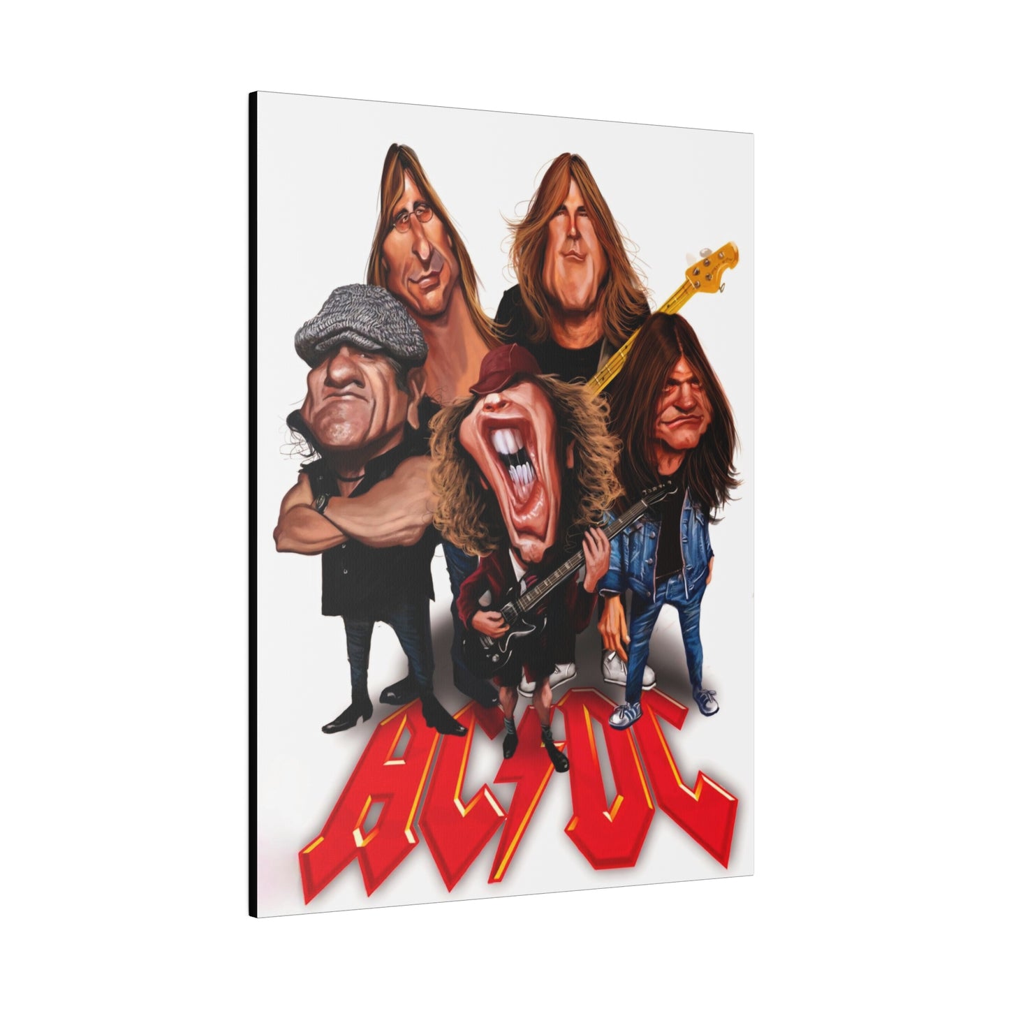 ACDC and Angus Young Rockin' Caricatures - Canvas