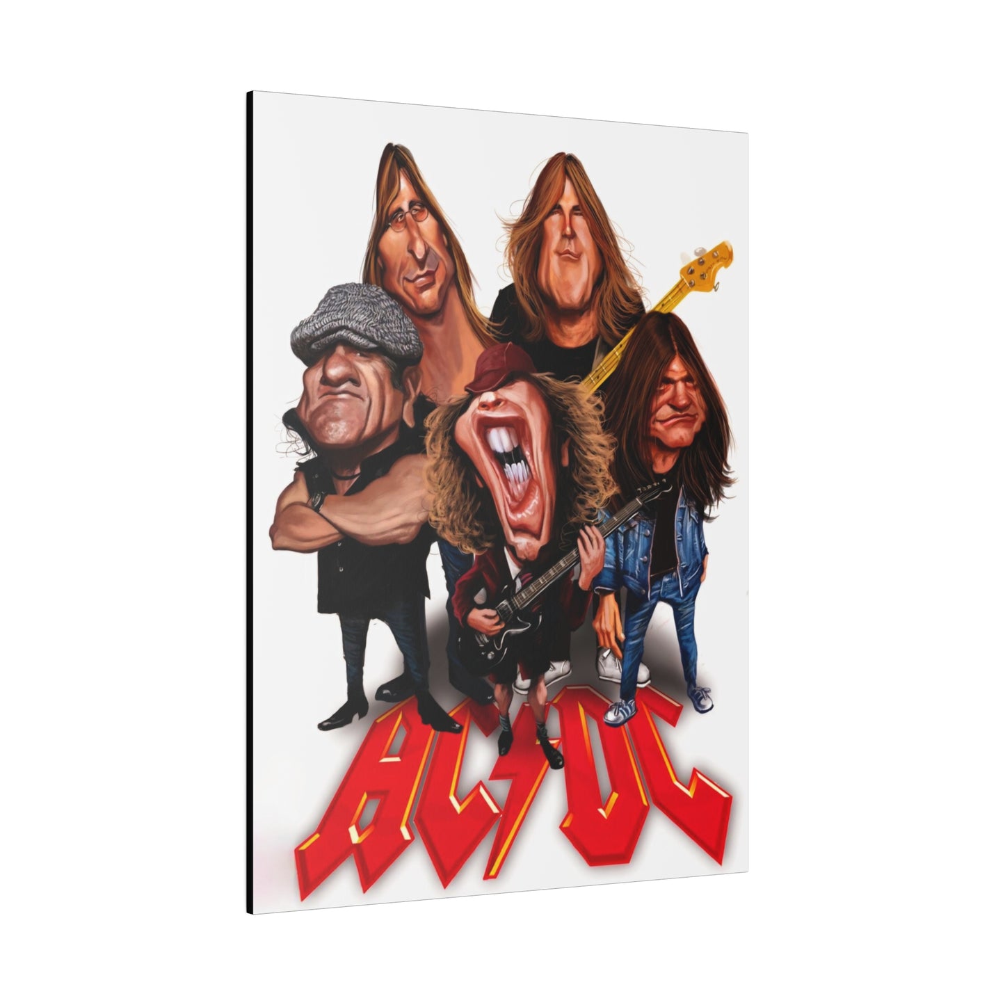 ACDC and Angus Young Rockin' Caricatures - Canvas