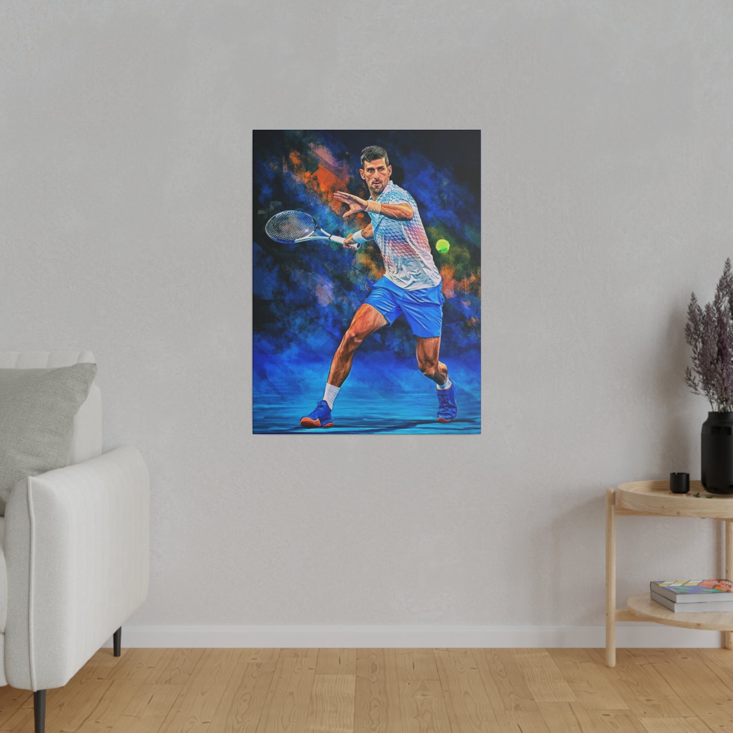 Tennis Legend Djokovic: Mastery on Canvas