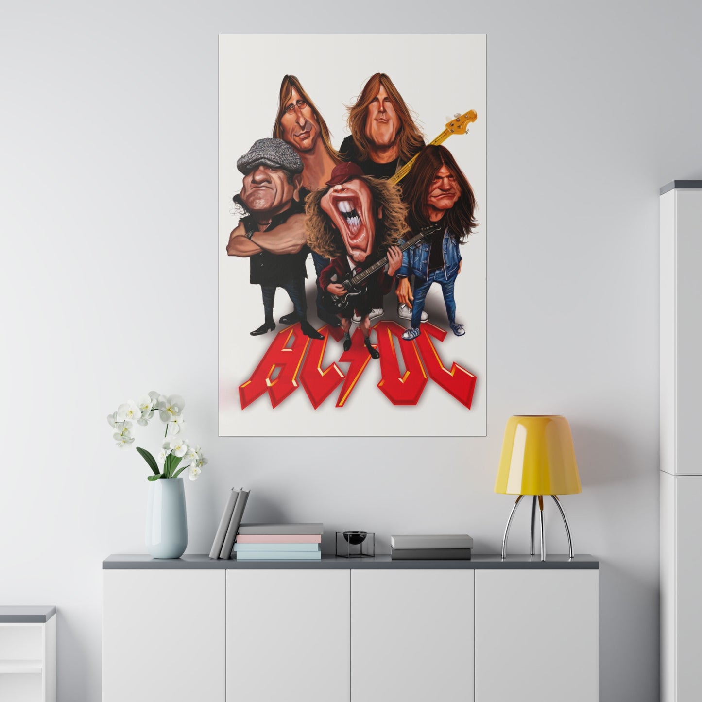 ACDC and Angus Young Rockin' Caricatures - Canvas