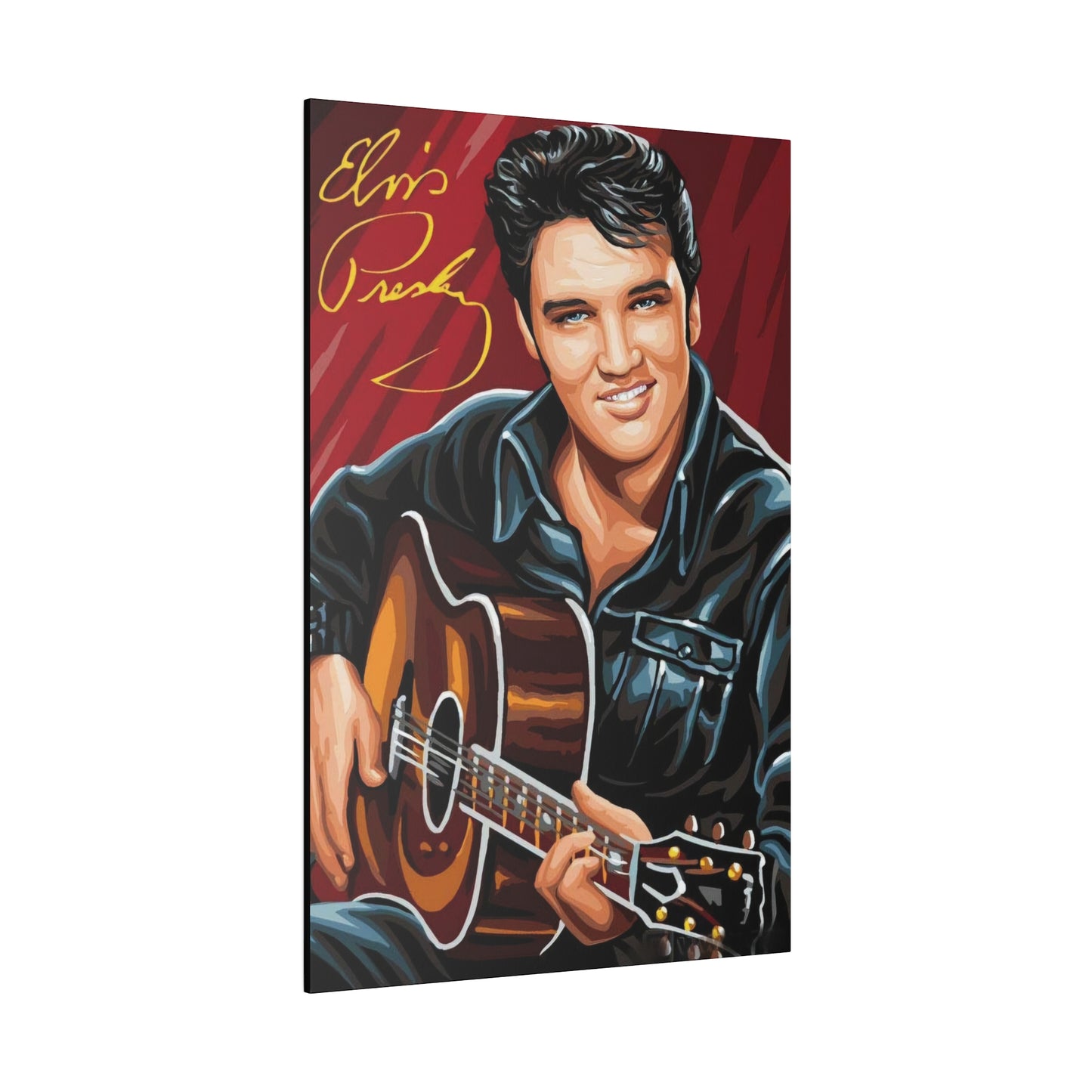 Elvis Presley on his Guitar Canvas