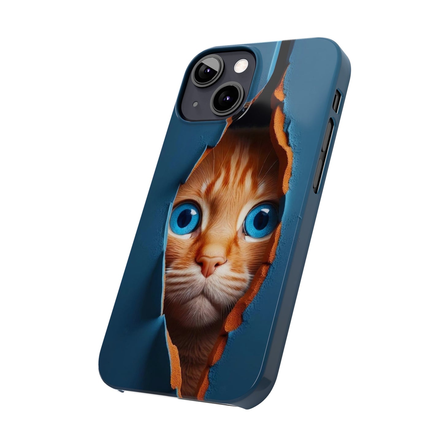 Curious Cat iPhone Cases: Peek-a-Boo Edition - Iphone 15, 14, 13, 12.