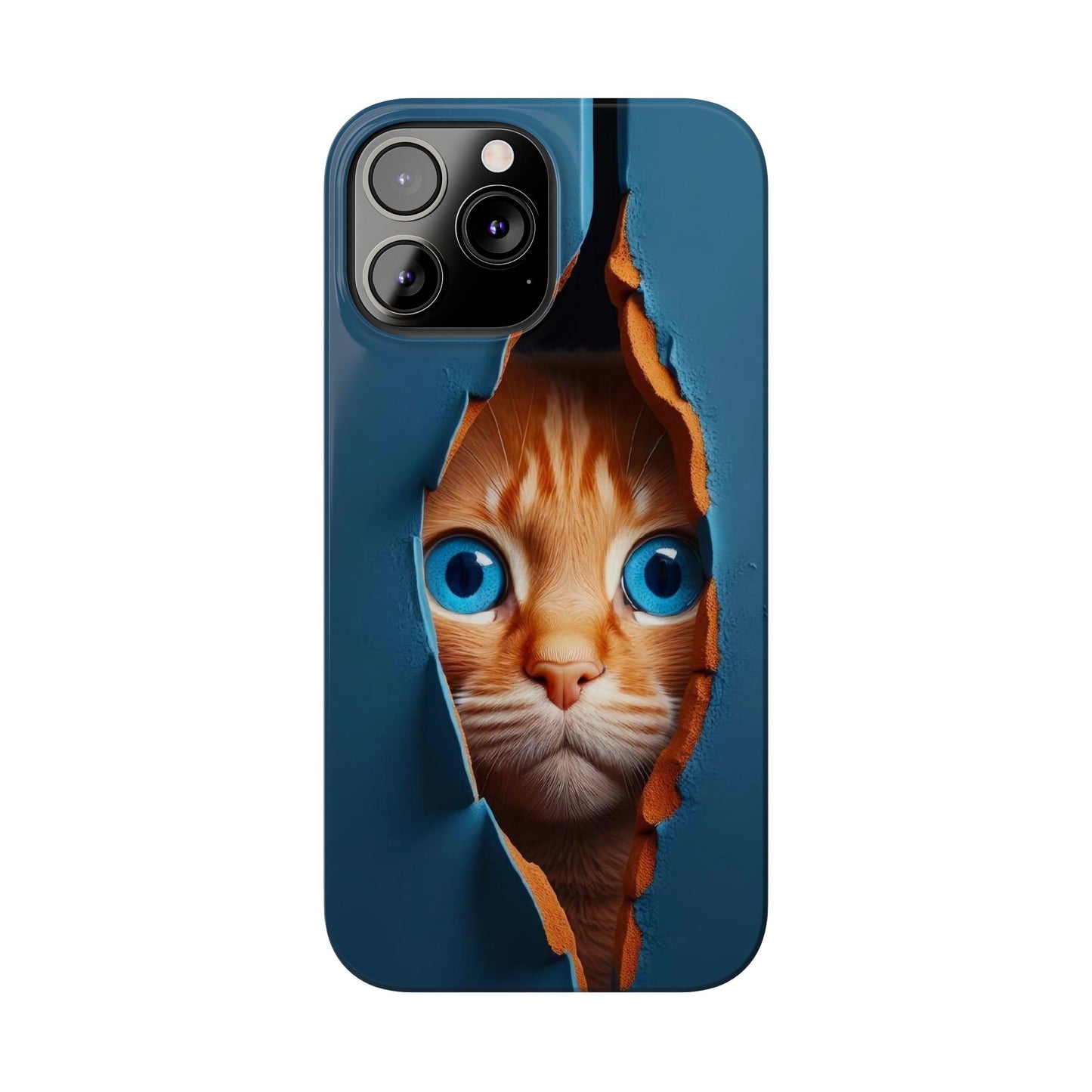 Curious Cat iPhone Cases: Peek-a-Boo Edition - Iphone 15, 14, 13, 12.