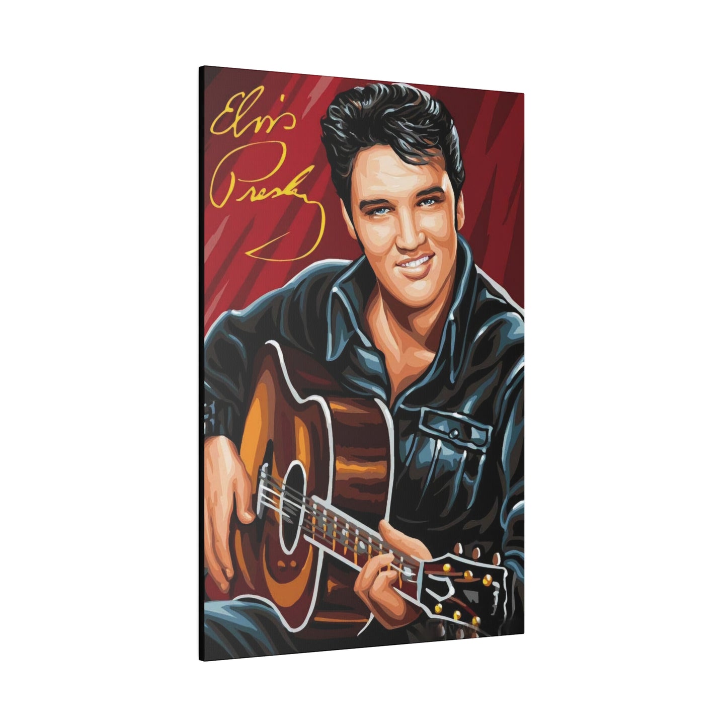 Elvis Presley on his Guitar Canvas