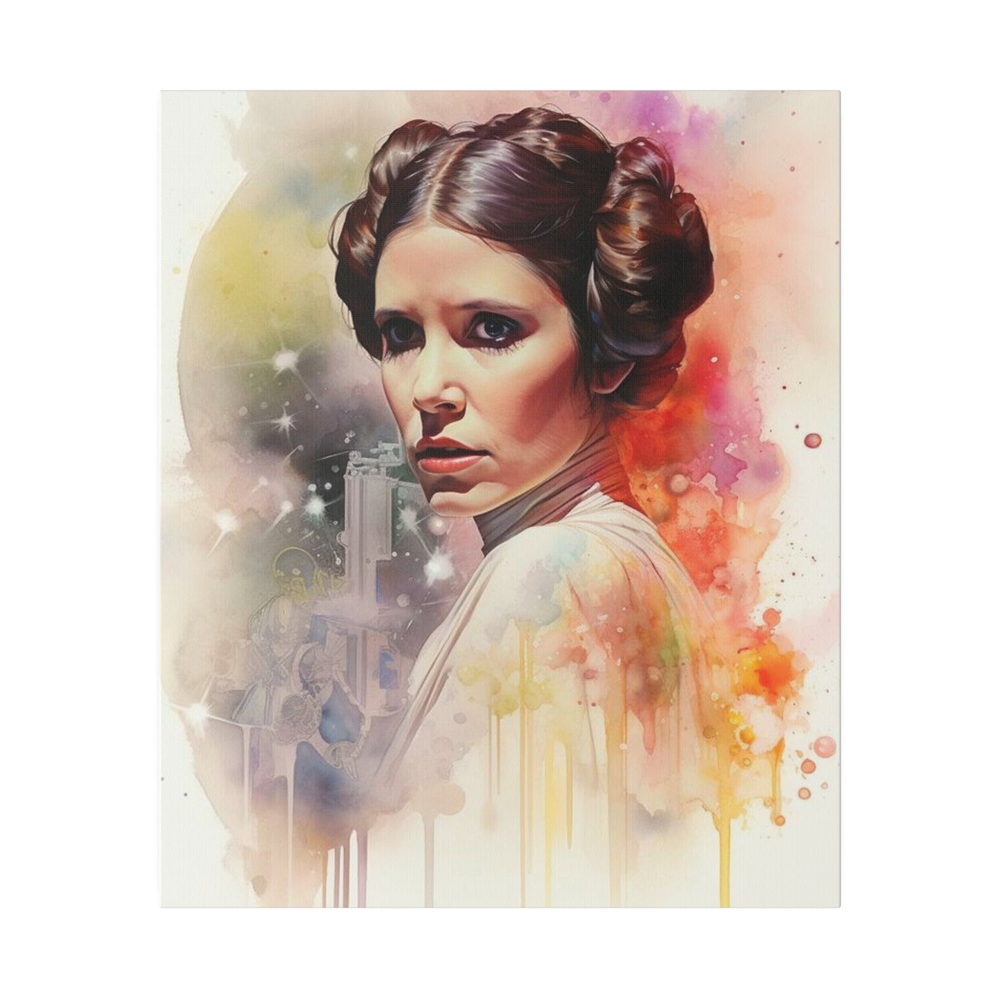 Star Wars Princess Leia Watercolor Canvas: Rebel Spirit