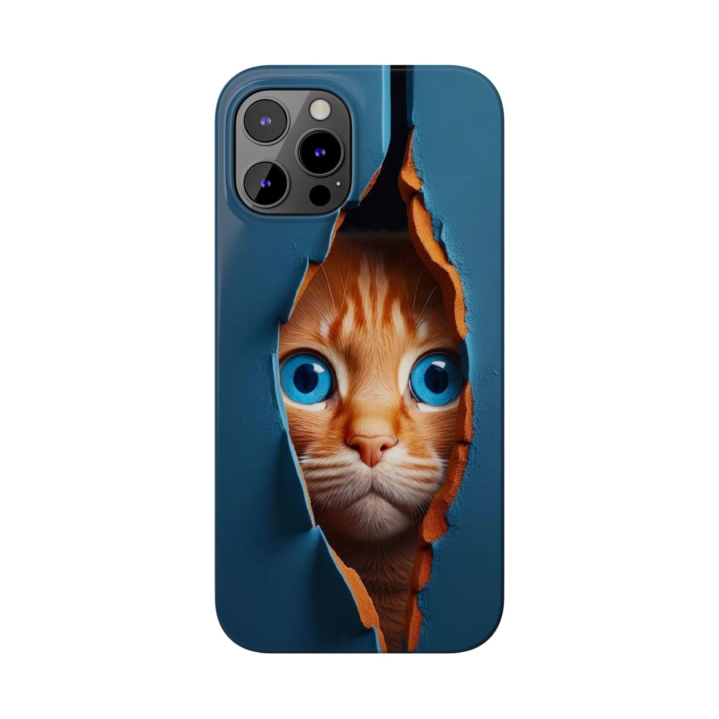 Curious Cat iPhone Cases: Peek-a-Boo Edition - Iphone 15, 14, 13, 12.