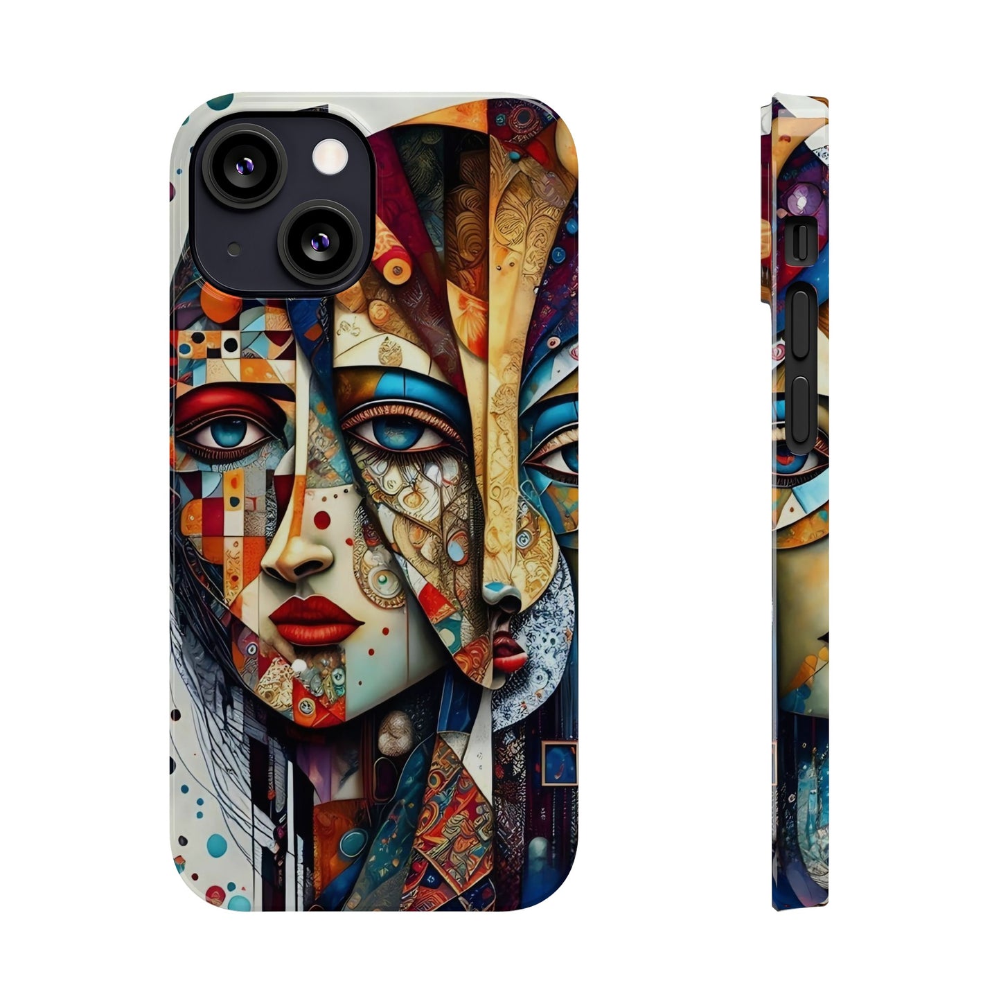 Two Faces Art Design Iphone 15, 14, 13, 12 cases