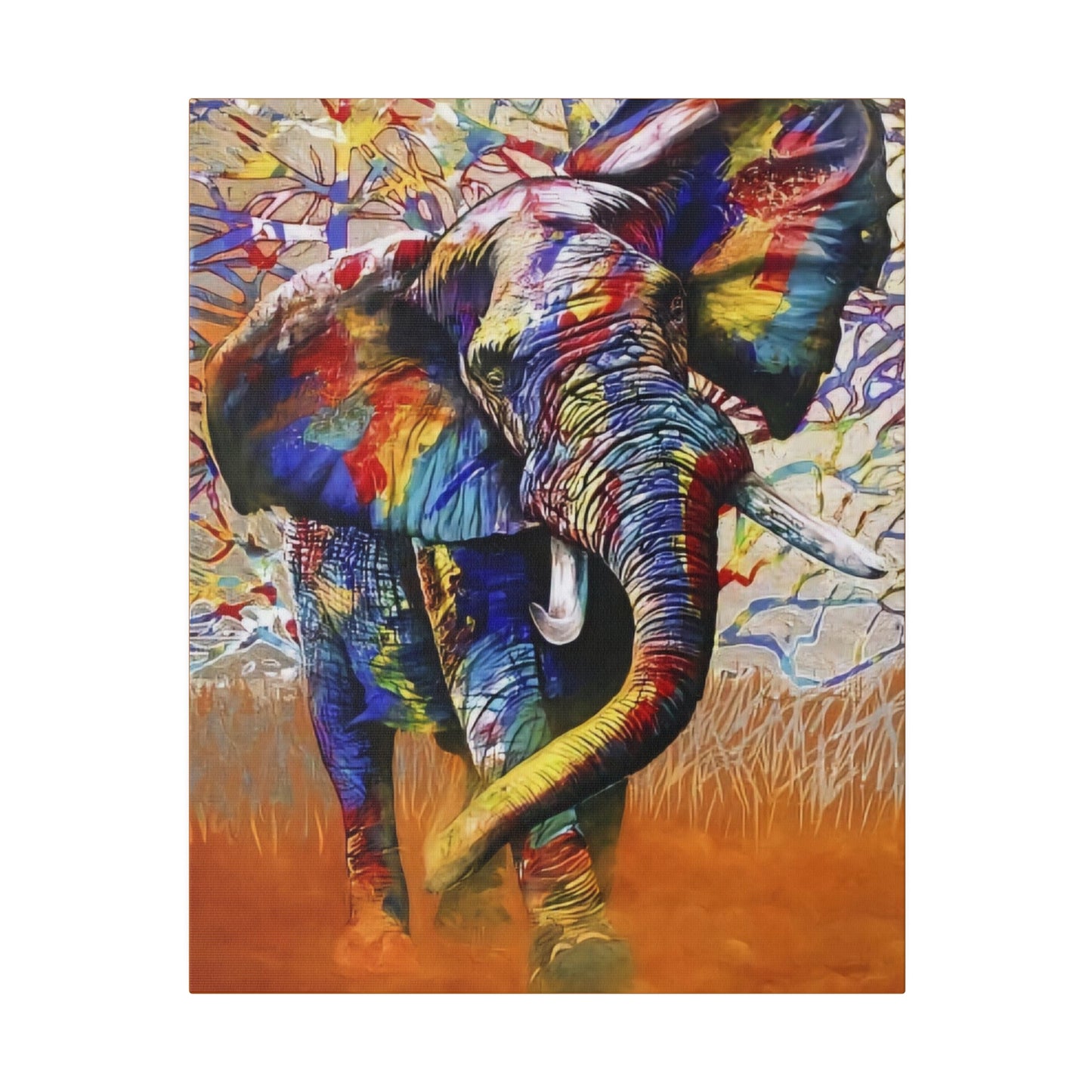 Colorful Elephant Majesty Art - Canvas