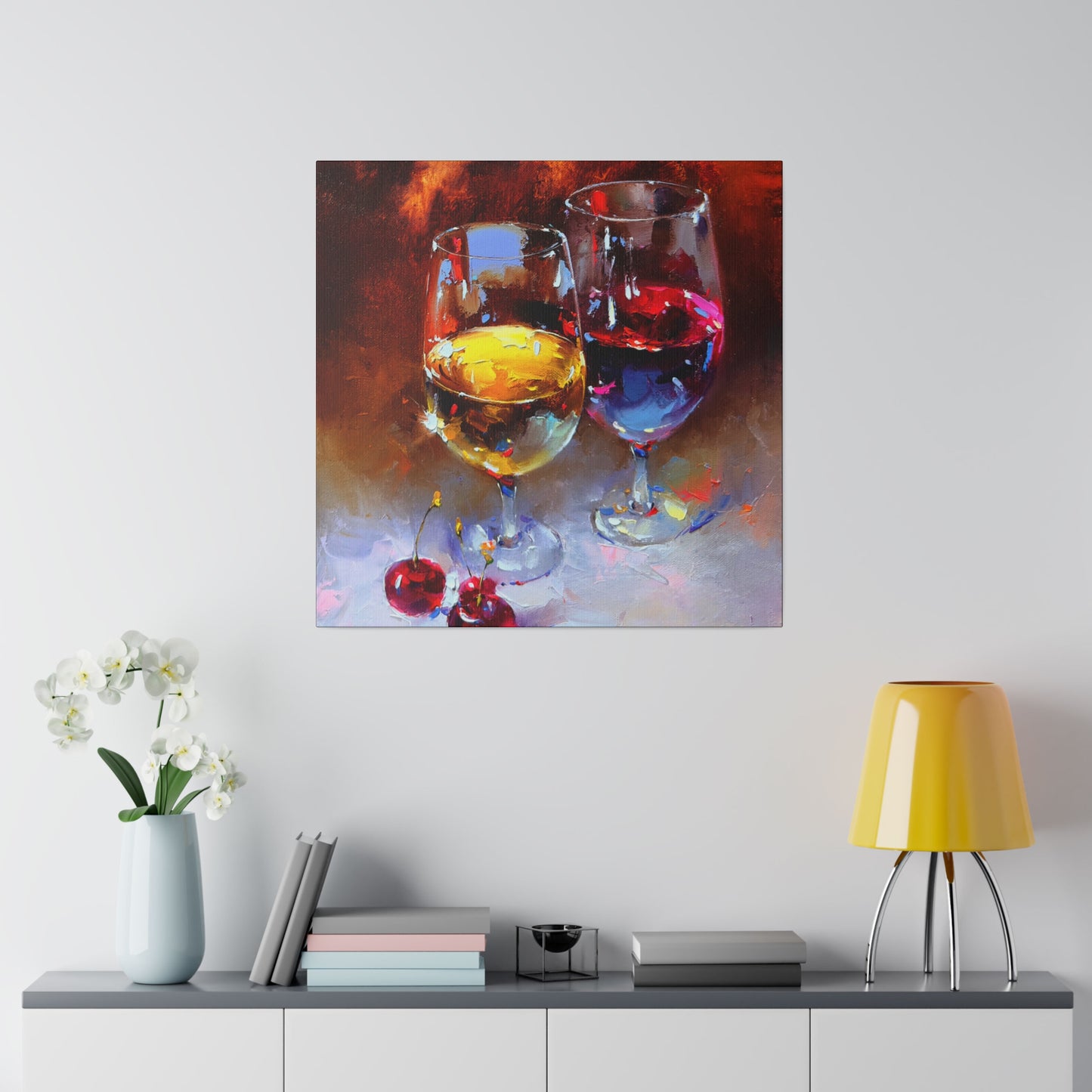 Cheers to Cherished Moments: White and Red Wine - Canvas