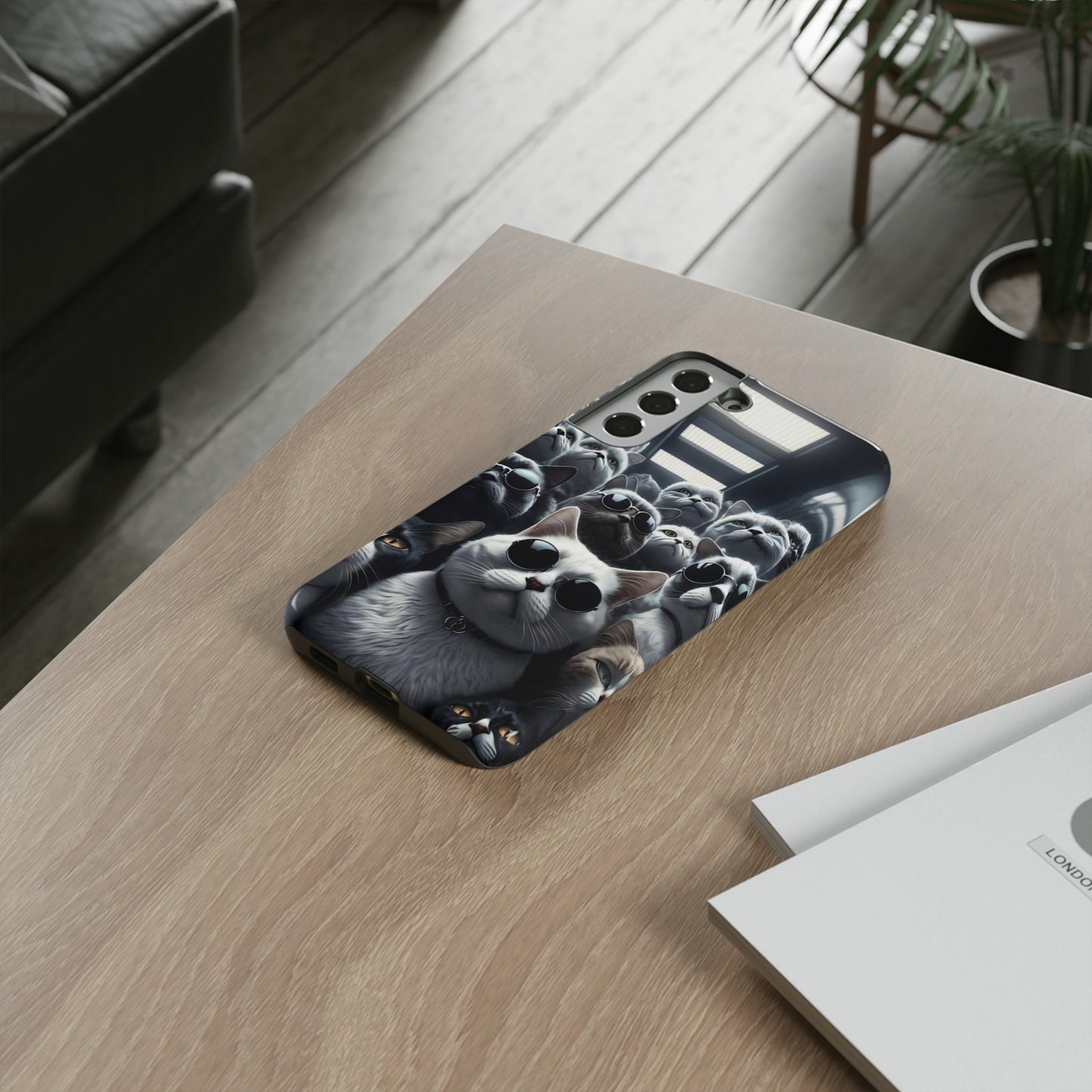 Cool Cats with Sunglasses" for iPhone 15, 14, 13, 12, 11 and Galaxy S23, S22 Cases
