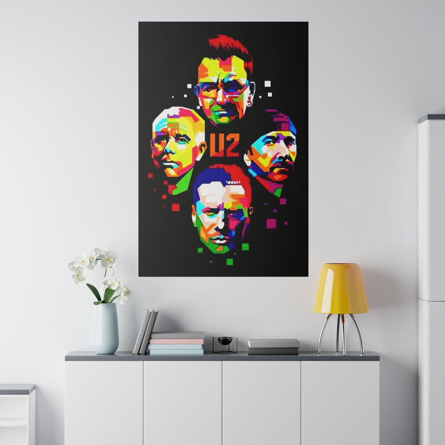 U2: Colorful Silhouettes on a Noir Canvas