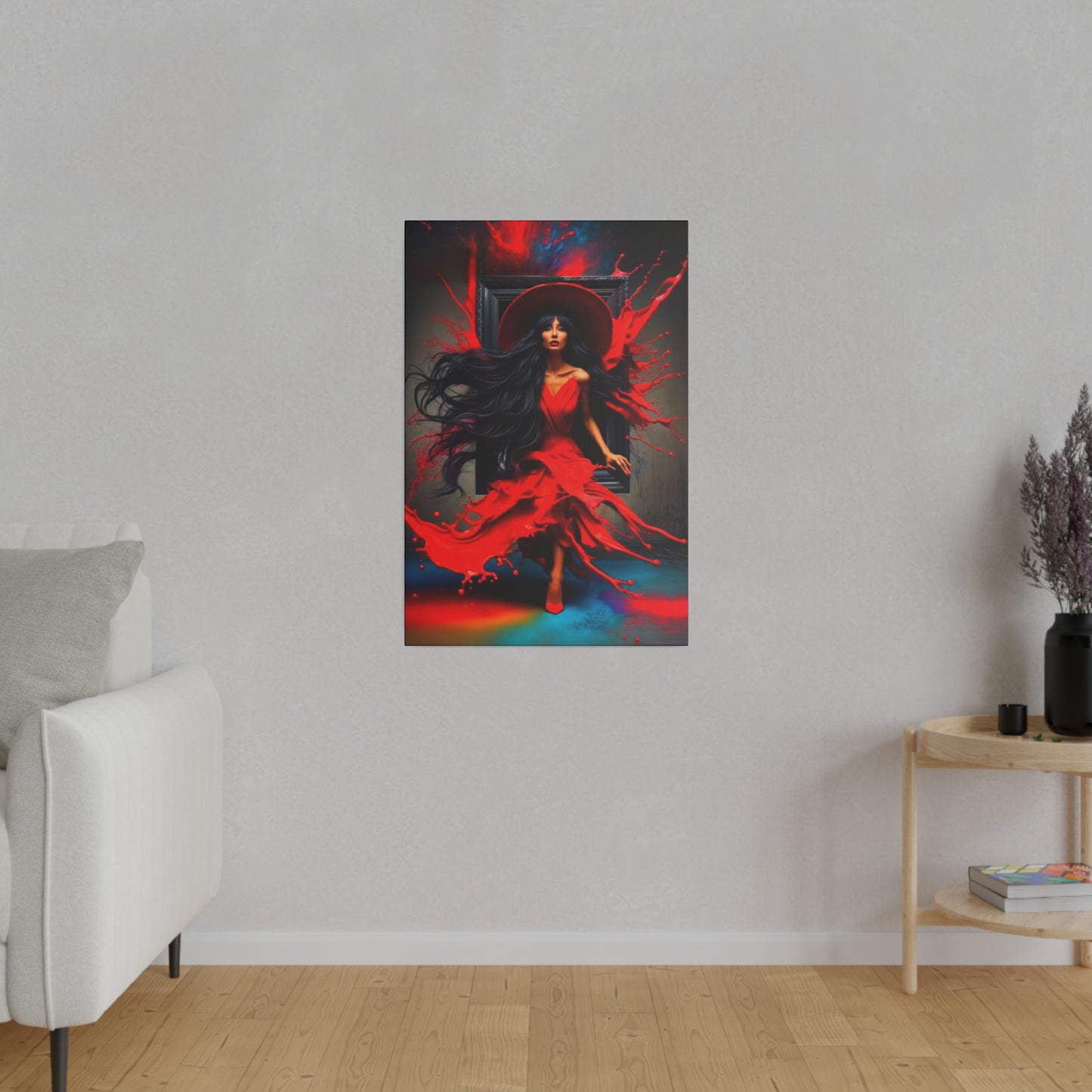 Emerging Elegance: The Woman in Red - Canvas