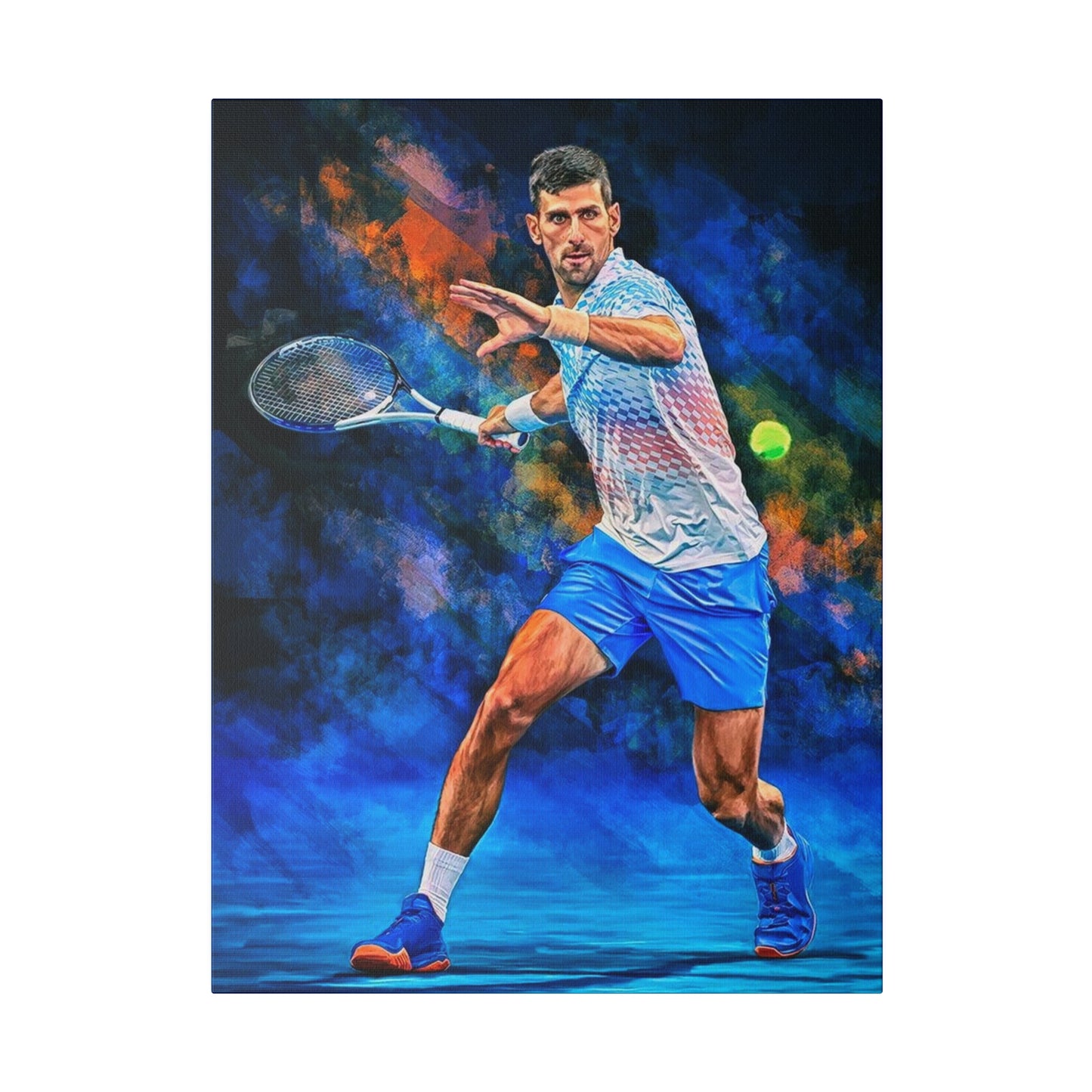 Tennis Legend Djokovic: Mastery on Canvas