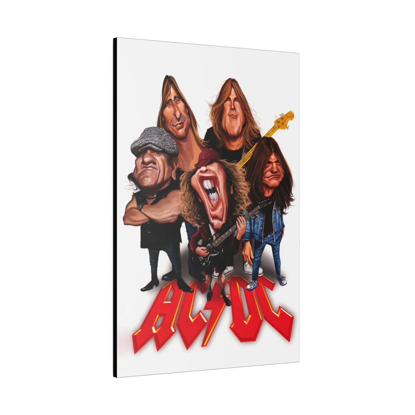 ACDC and Angus Young Rockin' Caricatures - Canvas