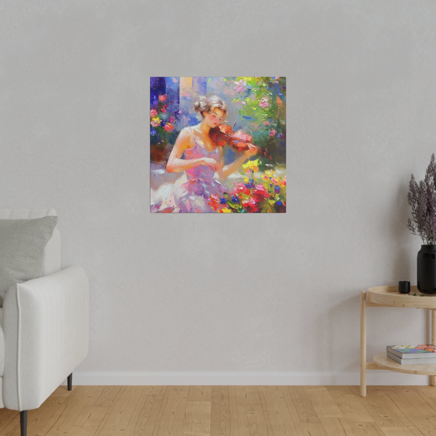 Melodies for Blooms: A Serenade of Nature - Canvas