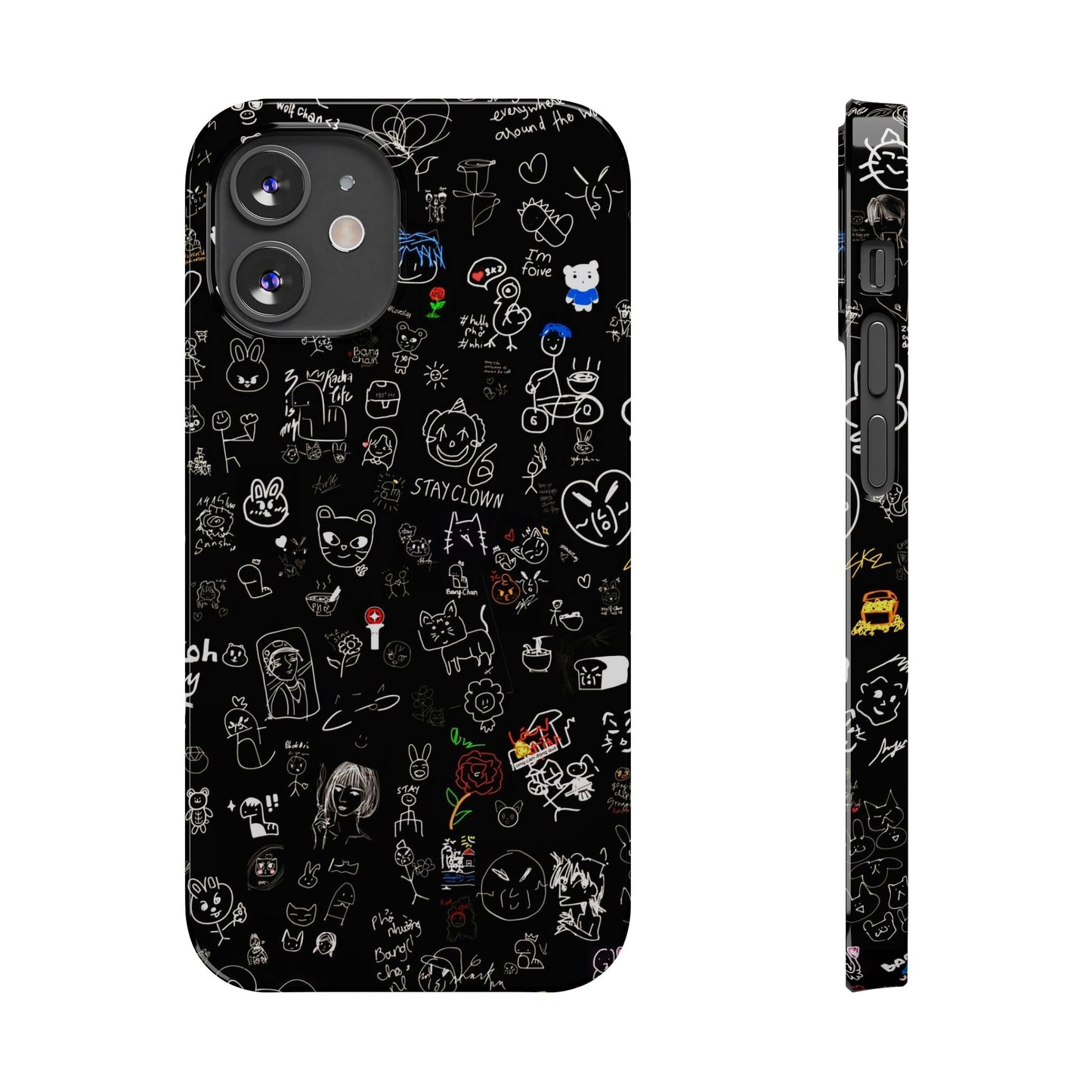 Kids Drawings Style Iphone 15, 14, 13, 12 Cases