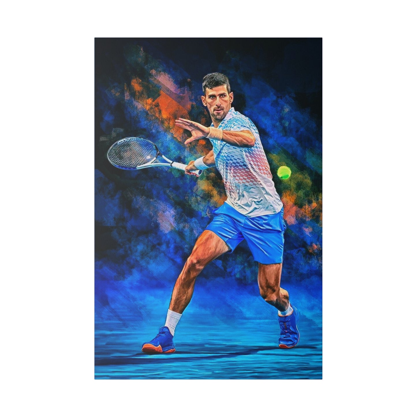 Tennis Legend Djokovic: Mastery on Canvas