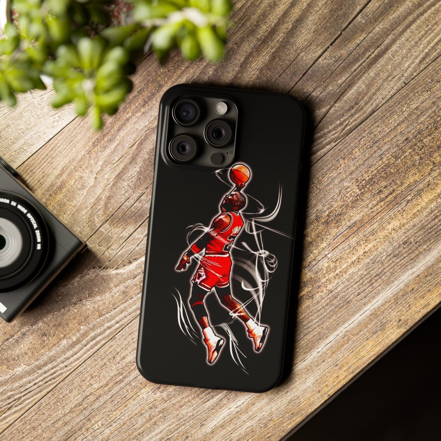 Michael Jordan Dunks and Scores" iPhone 15, 14, 13, 12, 11 Cases
